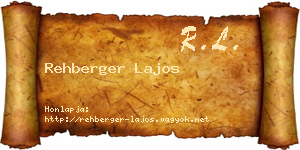 Rehberger Lajos névjegykártya